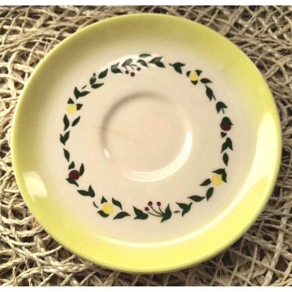 SET/3 Brock of California Harvest Yellow Saucers Tea Cup Saucers, Fair Condition - Picture 4 of 11